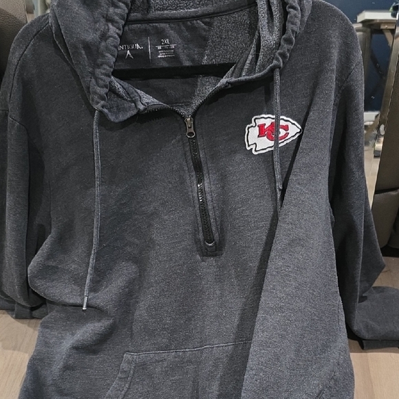 Antigua Other - Antigua Charcoal Half-Zip Hoodie with Emblem